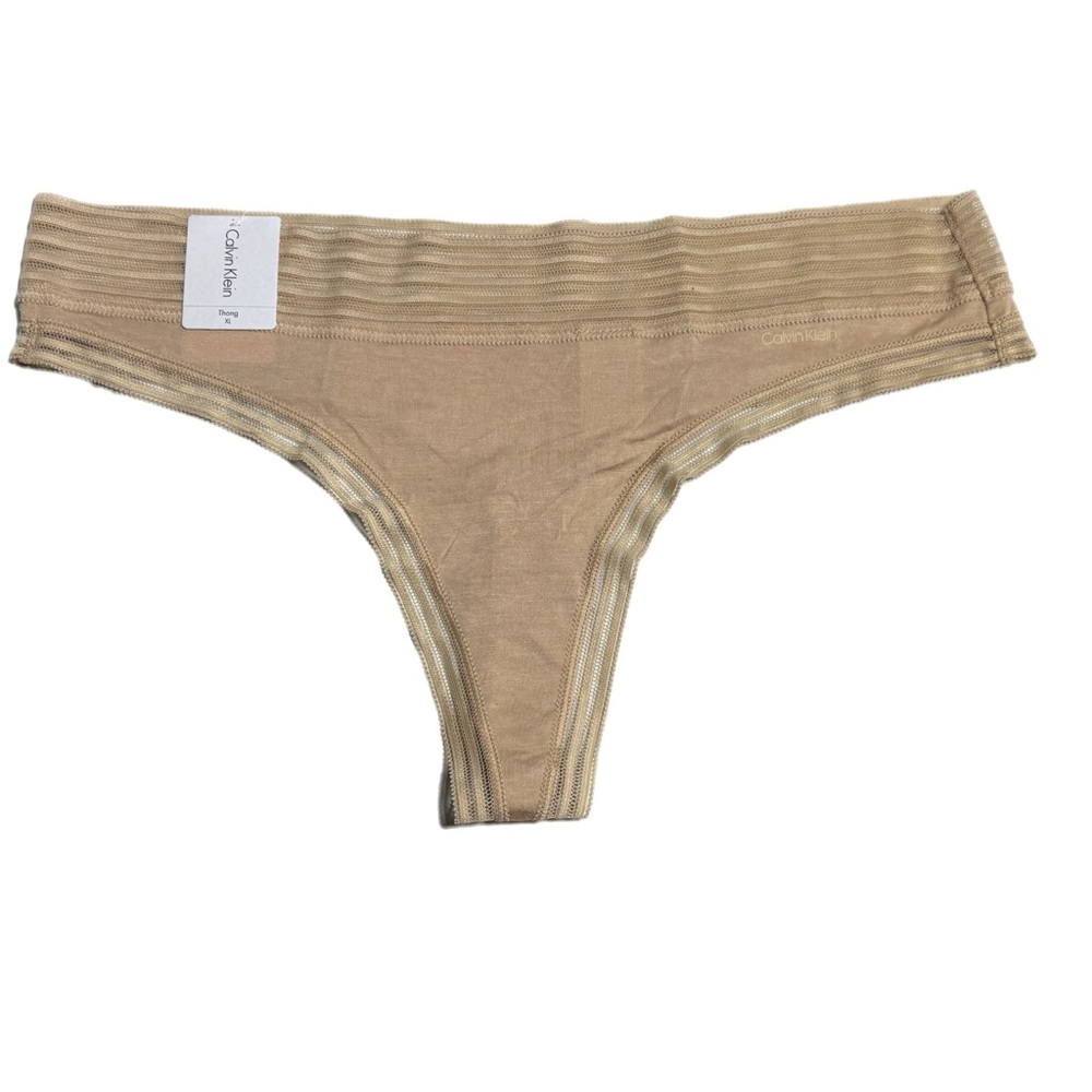 Calvin Klein Women's Modal Thong - Nude Beige XL
